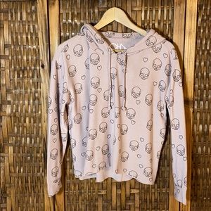 NWT Chaser Skull and Hearts Pullover Lounge Hoodie